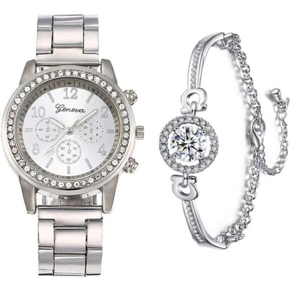 Luxury Women\'s Watch and Bracelet Sets – Elegant Timepiece with Crystal Accent main image 7